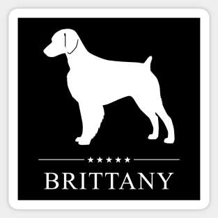 Brittany Dog White Silhouette Sticker